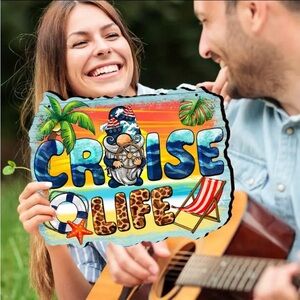 1pc Beach Cruise Life Wooden Artwork Sign